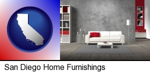 San Diego, California - home furnishings - 3d rendering