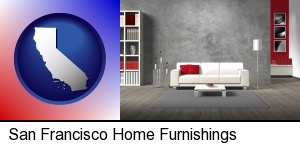 San Francisco, California - home furnishings - 3d rendering